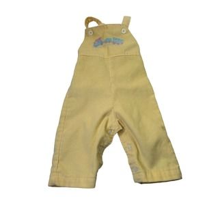 Vintage Health-Tex Yellow Train Corduroy Overalls Size 6 Months Lightweight